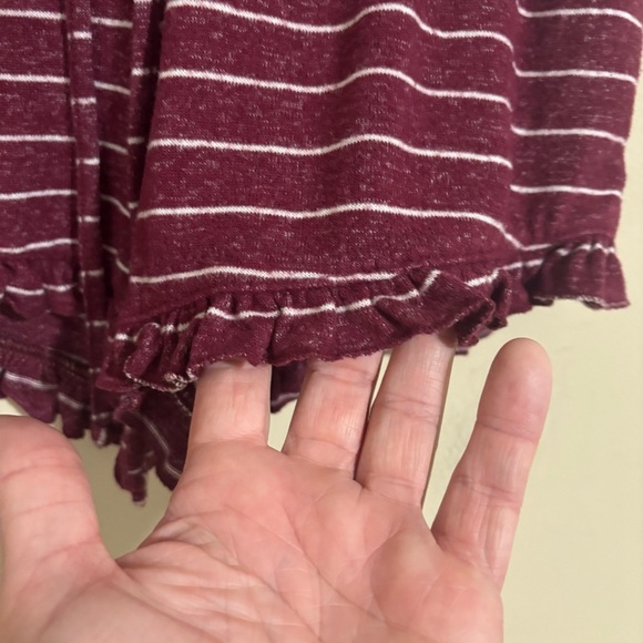 Aero Soft Striped Burgundy Pull On Shorts - Picture 3 of 5